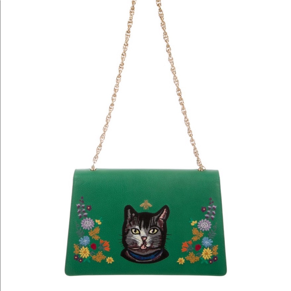 🆕‼️Gucci large lines ricami floral shoulder bag - Picture 2 of 7